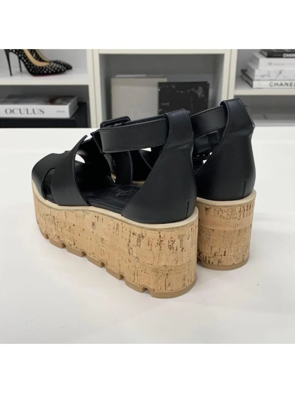 Hermes Leather Cork Platform Strap Sandals